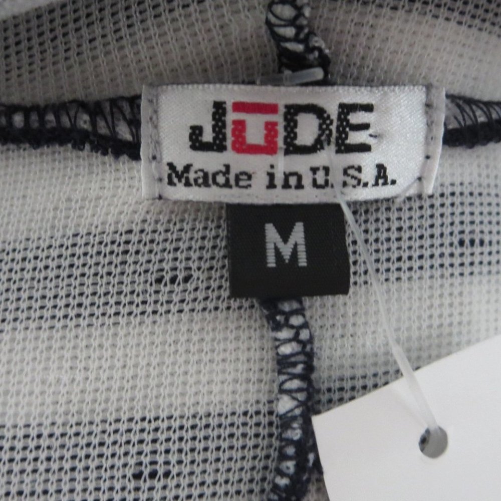 New JUDE Zip Front Hooded Striped Navy White Jacket Dolman Batwing Pockets NWT - Picture 11 of 14